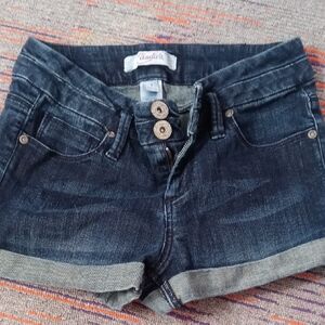 Candie's Indigo Jean Shorts with Button Detail